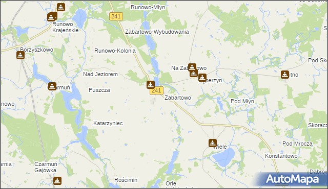 mapa Zabartowo, Zabartowo na mapie Targeo