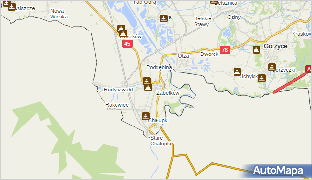 mapa Zabełków, Zabełków na mapie Targeo