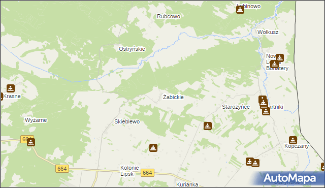 mapa Żabickie, Żabickie na mapie Targeo