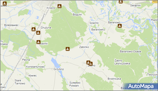 mapa Żabinko, Żabinko na mapie Targeo