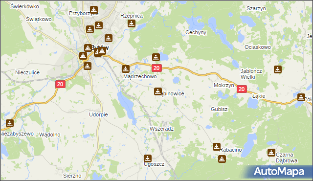 mapa Ząbinowice, Ząbinowice na mapie Targeo