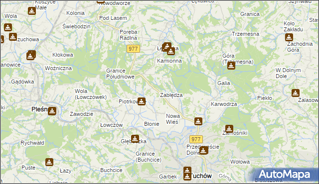 mapa Zabłędza, Zabłędza na mapie Targeo