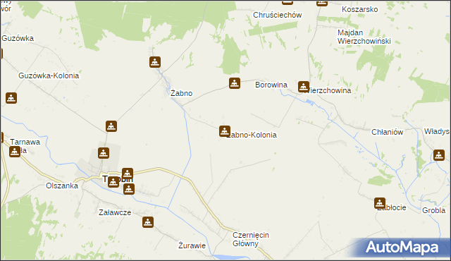 mapa Żabno-Kolonia, Żabno-Kolonia na mapie Targeo