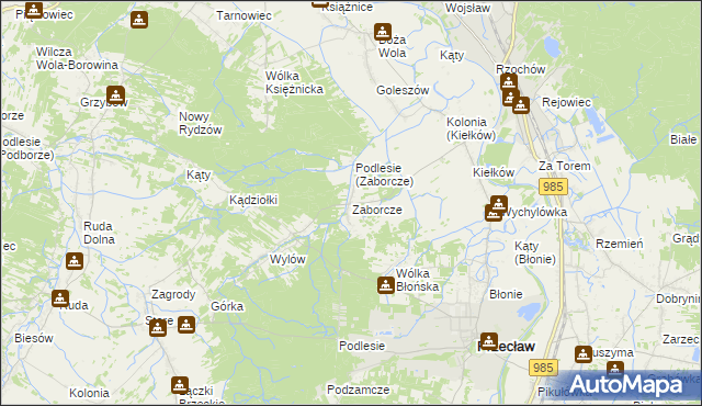 mapa Zaborcze, Zaborcze na mapie Targeo