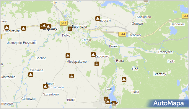 mapa Zaborowo gmina Górzno, Zaborowo gmina Górzno na mapie Targeo