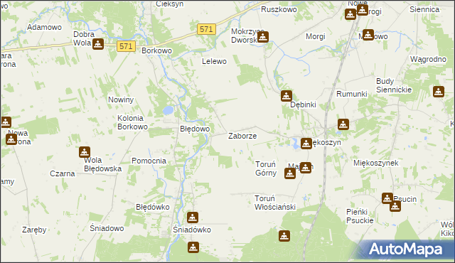 mapa Zaborze gmina Nasielsk, Zaborze gmina Nasielsk na mapie Targeo