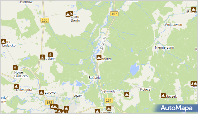 mapa Zaborze gmina Połczyn-Zdrój, Zaborze gmina Połczyn-Zdrój na mapie Targeo