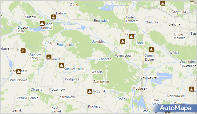 mapa Zaborze gmina Stopnica, Zaborze gmina Stopnica na mapie Targeo