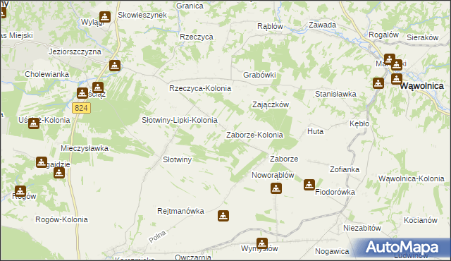 mapa Zaborze-Kolonia, Zaborze-Kolonia na mapie Targeo