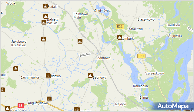 mapa Ząbrowo gmina Iława, Ząbrowo gmina Iława na mapie Targeo