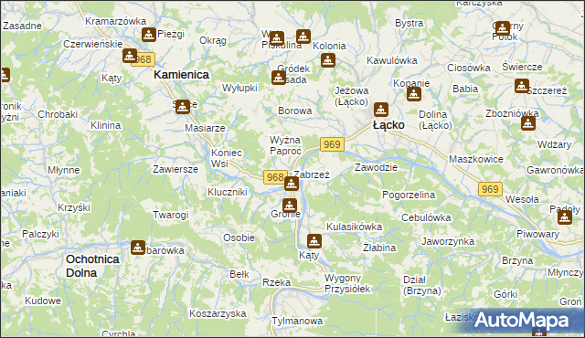 mapa Zabrzeż, Zabrzeż na mapie Targeo