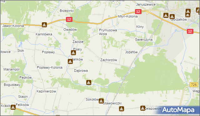 mapa Zachorzów, Zachorzów na mapie Targeo