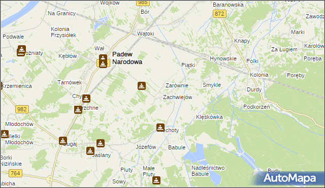 mapa Zachwiejów, Zachwiejów na mapie Targeo