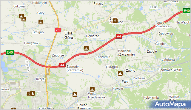 mapa Zaczarnie, Zaczarnie na mapie Targeo