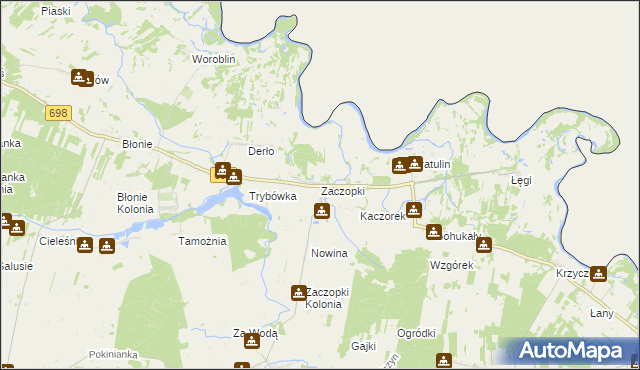 mapa Zaczopki, Zaczopki na mapie Targeo