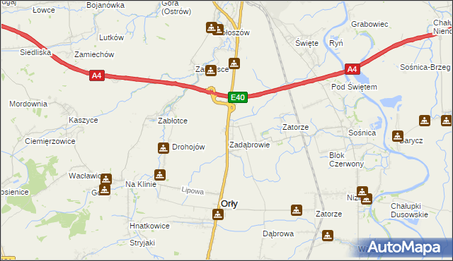 mapa Zadąbrowie gmina Radymno, Zadąbrowie gmina Radymno na mapie Targeo