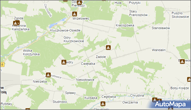 mapa Zadole gmina Opole Lubelskie, Zadole gmina Opole Lubelskie na mapie Targeo