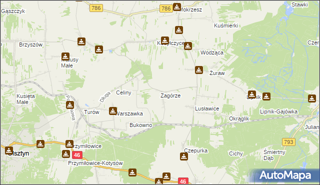 mapa Zagórze gmina Janów, Zagórze gmina Janów na mapie Targeo