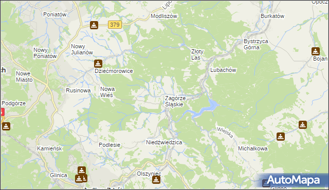 mapa Zagórze Śląskie, Zagórze Śląskie na mapie Targeo