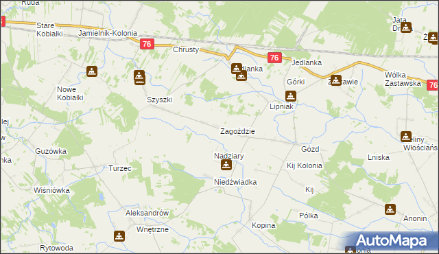 mapa Zagoździe, Zagoździe na mapie Targeo