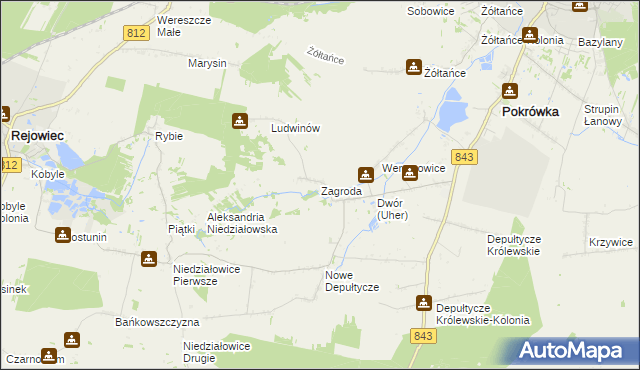 mapa Zagroda gmina Chełm, Zagroda gmina Chełm na mapie Targeo