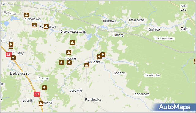 mapa Zajezierce, Zajezierce na mapie Targeo