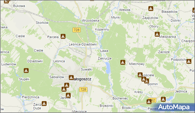 mapa Zakrucze, Zakrucze na mapie Targeo