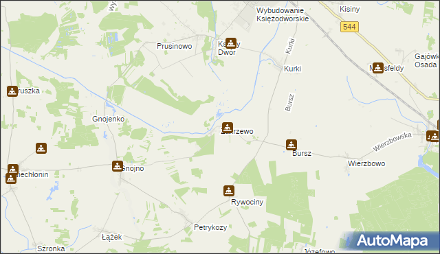 mapa Zakrzewo gmina Działdowo, Zakrzewo gmina Działdowo na mapie Targeo