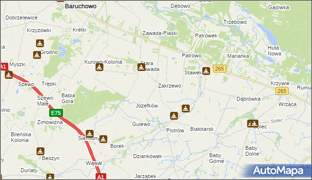 mapa Zakrzewo-Parcele, Zakrzewo-Parcele na mapie Targeo