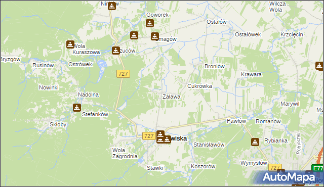 mapa Zaława, Zaława na mapie Targeo