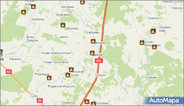 mapa Zalesie gmina Stawiski, Zalesie gmina Stawiski na mapie Targeo