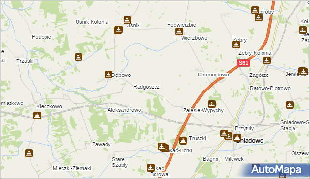 mapa Zalesie-Poczynki, Zalesie-Poczynki na mapie Targeo