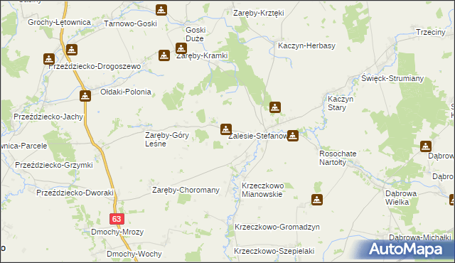 mapa Zalesie-Stefanowo, Zalesie-Stefanowo na mapie Targeo
