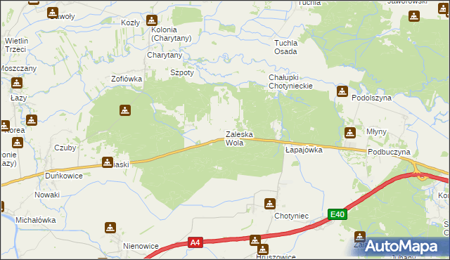 mapa Zaleska Wola, Zaleska Wola na mapie Targeo