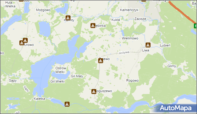 mapa Zalewo gmina Miłomłyn, Zalewo gmina Miłomłyn na mapie Targeo