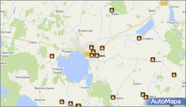 mapa Zalewo powiat iławski, Zalewo powiat iławski na mapie Targeo