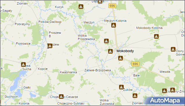 mapa Zaliwie-Szpinki, Zaliwie-Szpinki na mapie Targeo