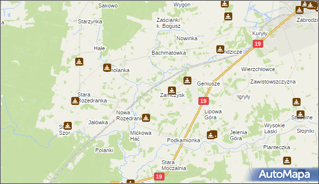 mapa Zamczysk gmina Sokółka, Zamczysk gmina Sokółka na mapie Targeo