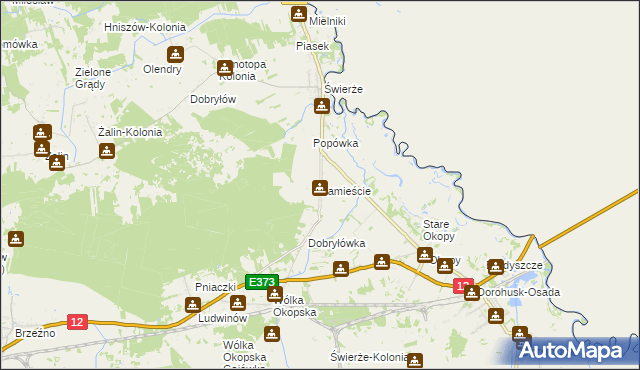 mapa Zamieście gmina Dorohusk, Zamieście gmina Dorohusk na mapie Targeo