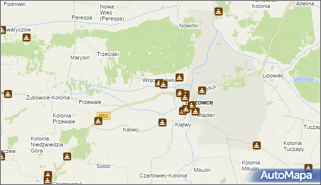 mapa Zamłynie gmina Tyszowce, Zamłynie gmina Tyszowce na mapie Targeo