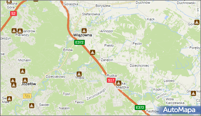 mapa Żanęcin, Żanęcin na mapie Targeo