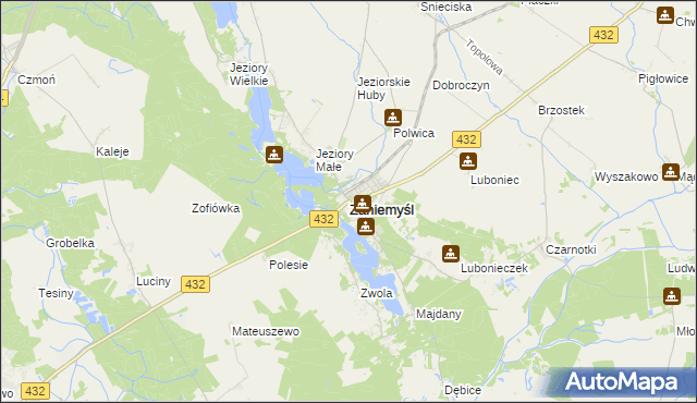 mapa Zaniemyśl, Zaniemyśl na mapie Targeo