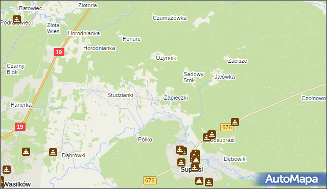 mapa Zapieczki, Zapieczki na mapie Targeo