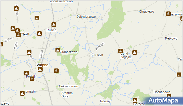 mapa Żarczyn gmina Kcynia, Żarczyn gmina Kcynia na mapie Targeo