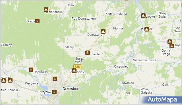 mapa Żardki, Żardki na mapie Targeo