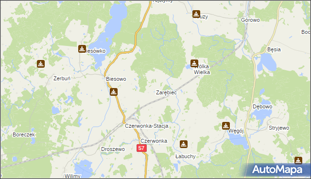 mapa Zarębiec, Zarębiec na mapie Targeo