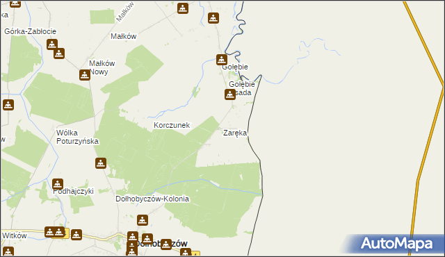 mapa Zaręka, Zaręka na mapie Targeo