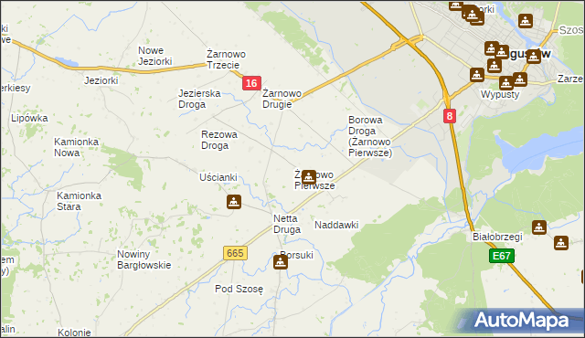 mapa Żarnowo Pierwsze, Żarnowo Pierwsze na mapie Targeo