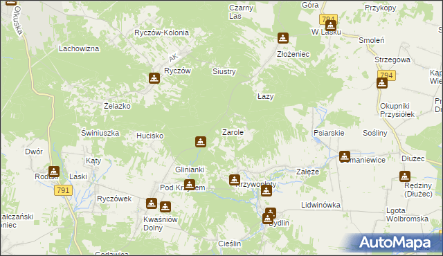 mapa Zarole, Zarole na mapie Targeo