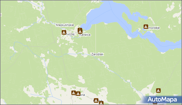 mapa Zaroślak, Zaroślak na mapie Targeo